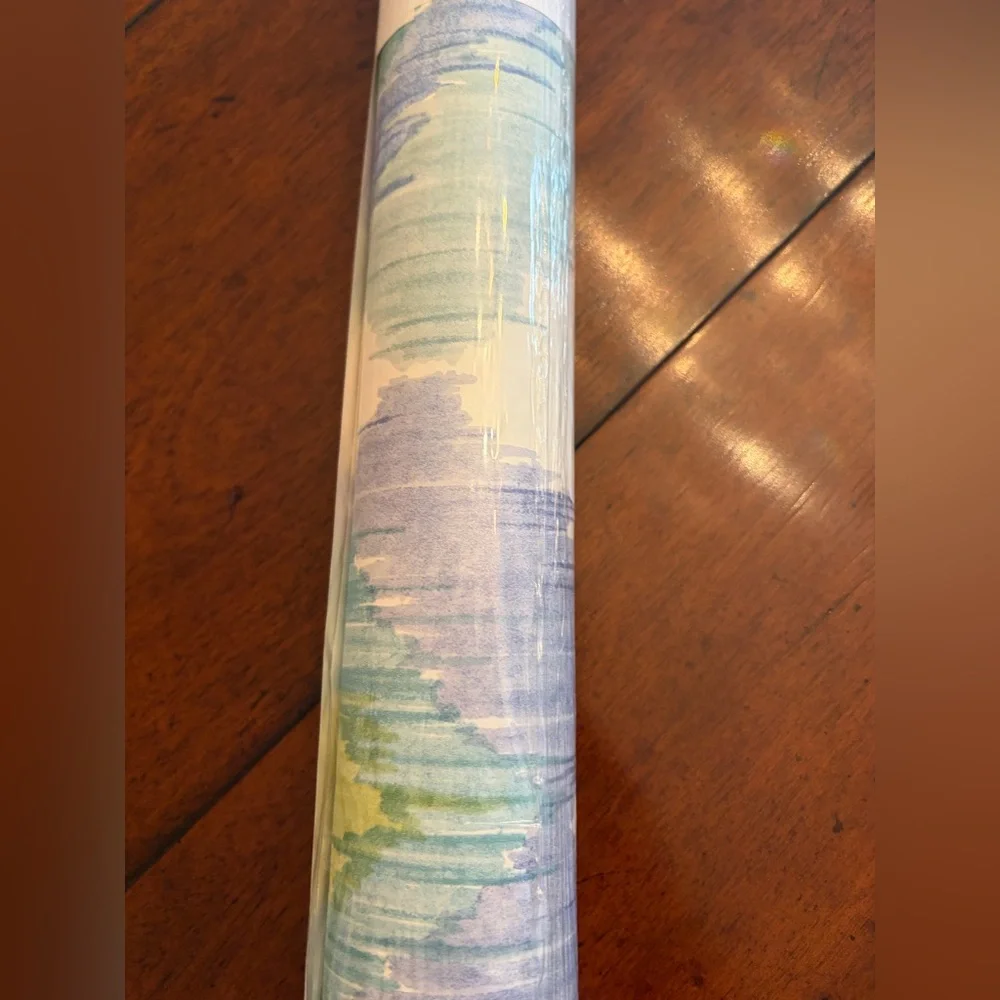 THIBAUT Bimini Ikat Blue And Green Wallpaper NEW IN PACKAGING Wallcovering
